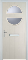 Circle Glazed Composite Front Door in Cream