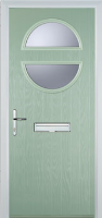 Circle Glazed Composite Front Door in Chartwell Green