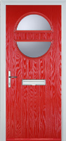 Circle Glazed Composite Front Door in Poppy Red