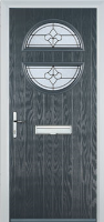 Circle Zinc/Brass Art Clarity Composite Front Door in Anthracite Grey