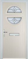 Circle Zinc/Brass Art Clarity Composite Front Door in Cream