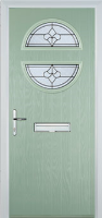 Circle Zinc/Brass Art Clarity Composite Front Door in Chartwell Green