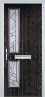 Twin Square Abstract Composite Front Door in Black Brown