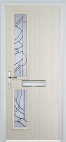 Twin Square Abstract Composite Front Door in Cream