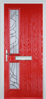 Twin Square Abstract Composite Front Door in Poppy Red