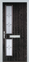 Twin Square Classic Composite Front Door in Black Brown