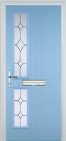 Twin Square Crystal Diamond Composite Front Door in Duck Egg Blue