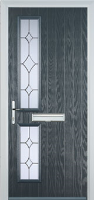 Twin Square Crystal Diamond Composite Front Door in Anthracite Grey