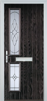 Twin Square Elegance Composite Front Door in Black Brown