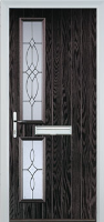 Twin Square Flair Composite Front Door in Black Brown
