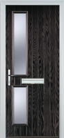 Twin Square Glazed Composite Front Door in Black Brown