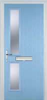 Twin Square Glazed Composite Front Door in Duck Egg Blue