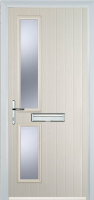 Twin Square Glazed Composite Front Door in Cream