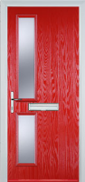 Twin Square Glazed Composite Front Door in Poppy Red