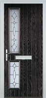 Twin Square Zinc/Brass Art Clarity Composite Front Door in Black Brown