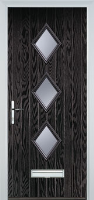 Diamond 3 Composite Front Door in Black Brown