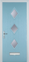 Diamond 3 Composite Front Door in Duck Egg Blue