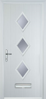 Diamond 3 Composite Front Door in White