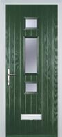 Mid 3 Square Glazed Composite Door in Green