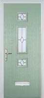 Mid 3 Square Classic Composite Door in Chartwell Green