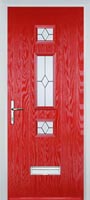 Mid 3 Square Classic Composite Door in Poppy Red