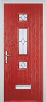 Mid 3 Square Classic Composite Door in Red