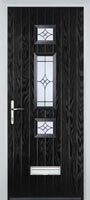 Mid 3 Square Elegance Composite Door in Black