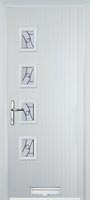 4 Square (off set) Abstract Composite Front Door in White