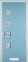 4 Square (off set) Abstract Composite Front Door in Duck Egg Blue