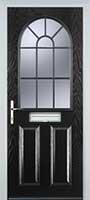 2 Panel Sunburst Composite Front Door in Black