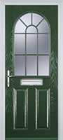2 Panel Sunburst Composite Front Door in Green
