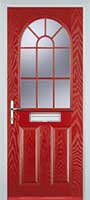 2 Panel Sunburst Composite Front Door in Red