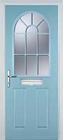 2 Panel Sunburst Composite Front Door in Duck Egg Blue