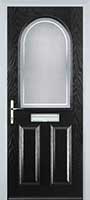 2 Panel 1 Arch Enfield Composite Front Door in Black