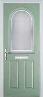 2 Panel 1 Arch Enfield Composite Front Door in Chartwell Green