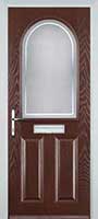 2 Panel 1 Arch Enfield Composite Front Door in Darkwood