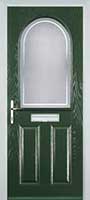 2 Panel 1 Arch Enfield Composite Front Door in Green