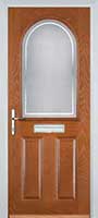 2 Panel 1 Arch Enfield Composite Front Door in Oak