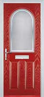 2 Panel 1 Arch Enfield Composite Front Door in Red