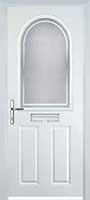 2 Panel 1 Arch Enfield Composite Front Door in White