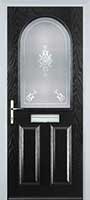 2 Panel 1 Arch Staxton Composite Front Door in Black