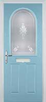 2 Panel 1 Arch Staxton Composite Front Door in Duck Egg Blue