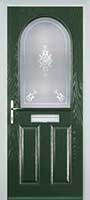 2 Panel 1 Arch Staxton Composite Front Door in Green