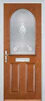2 Panel 1 Arch Staxton Composite Front Door in Oak