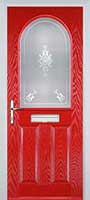 2 Panel 1 Arch Staxton Composite Front Door in Poppy Red