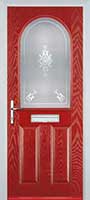 2 Panel 1 Arch Staxton Composite Front Door in Red