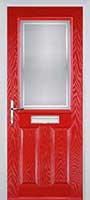 2 Panel 1 Square Enfield Composite Front Door in Poppy Red