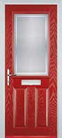 2 Panel 1 Square Enfield Composite Front Door in Red