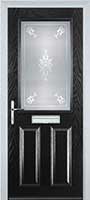 2 Panel 1 Square Staxton Composite Front Door in Black