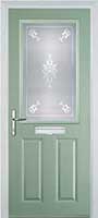 2 Panel 1 Square Staxton Composite Front Door in Chartwell Green